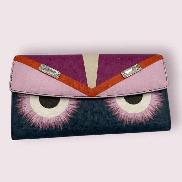 Fendi Multicolor Monster Eyes Continental Long Wallet - Picture 1 of 7